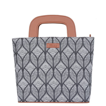 Women’s Monochrome Top Handle Tote Bags with Vegan Leather Trim – Wholesale