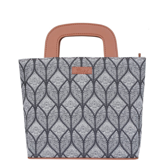 Women’s Monochrome Top Handle Tote Bags with Vegan Leather Trim – Wholesale