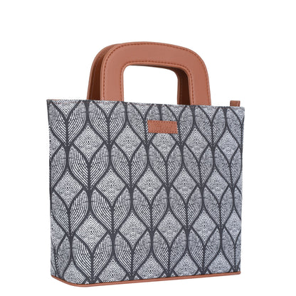 Women’s Monochrome Top Handle Tote Bags with Vegan Leather Trim – Wholesale
