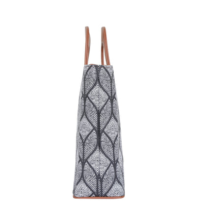Women’s Monochrome Top Handle Tote Bags with Vegan Leather Trim – Wholesale
