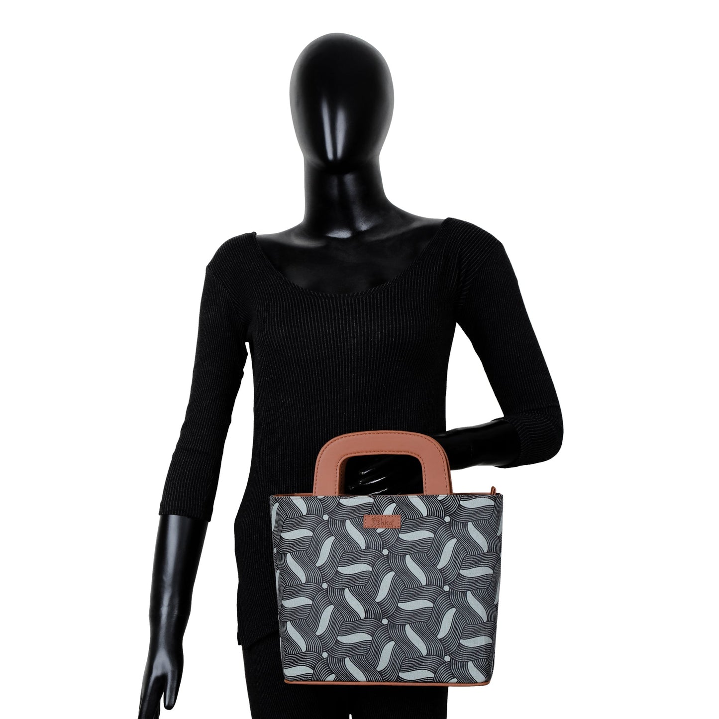Women’s Olive Green Top Handle Tote Bags with Vegan Leather Trim – Wholesale