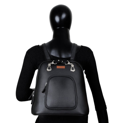 Black Vegan Leather Wholesale Backpack Purse for Women – Handbag & Shoulder Bag for Work