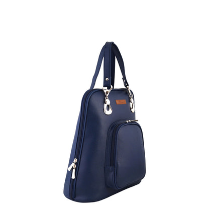 Wholesale Blue Women’s Backpack Purse – Vegan Leather Shoulder Bag for Daily Use