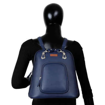 Wholesale Blue Women’s Backpack Purse – Vegan Leather Shoulder Bag for Daily Use