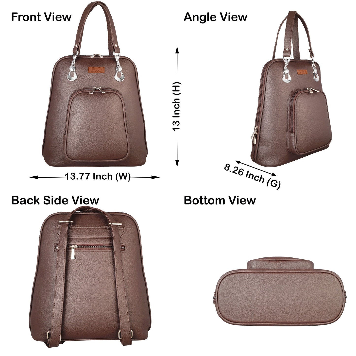 Brown Vegan Leather Wholesale Backpack for Women – Elegant Shoulder Bag for Office