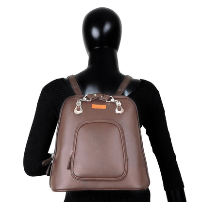 Brown Vegan Leather Wholesale Backpack for Women – Elegant Shoulder Bag for Office