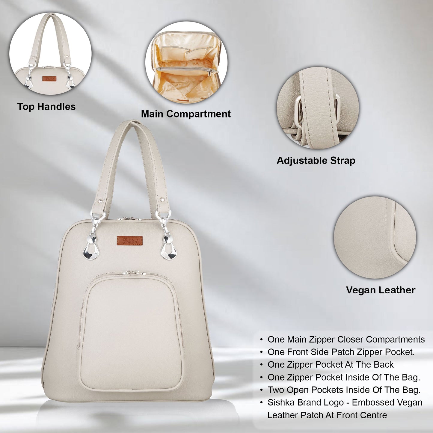 Grey Women’s Fashion Backpack – Wholesale Vegan Leather Bag for Daily Use