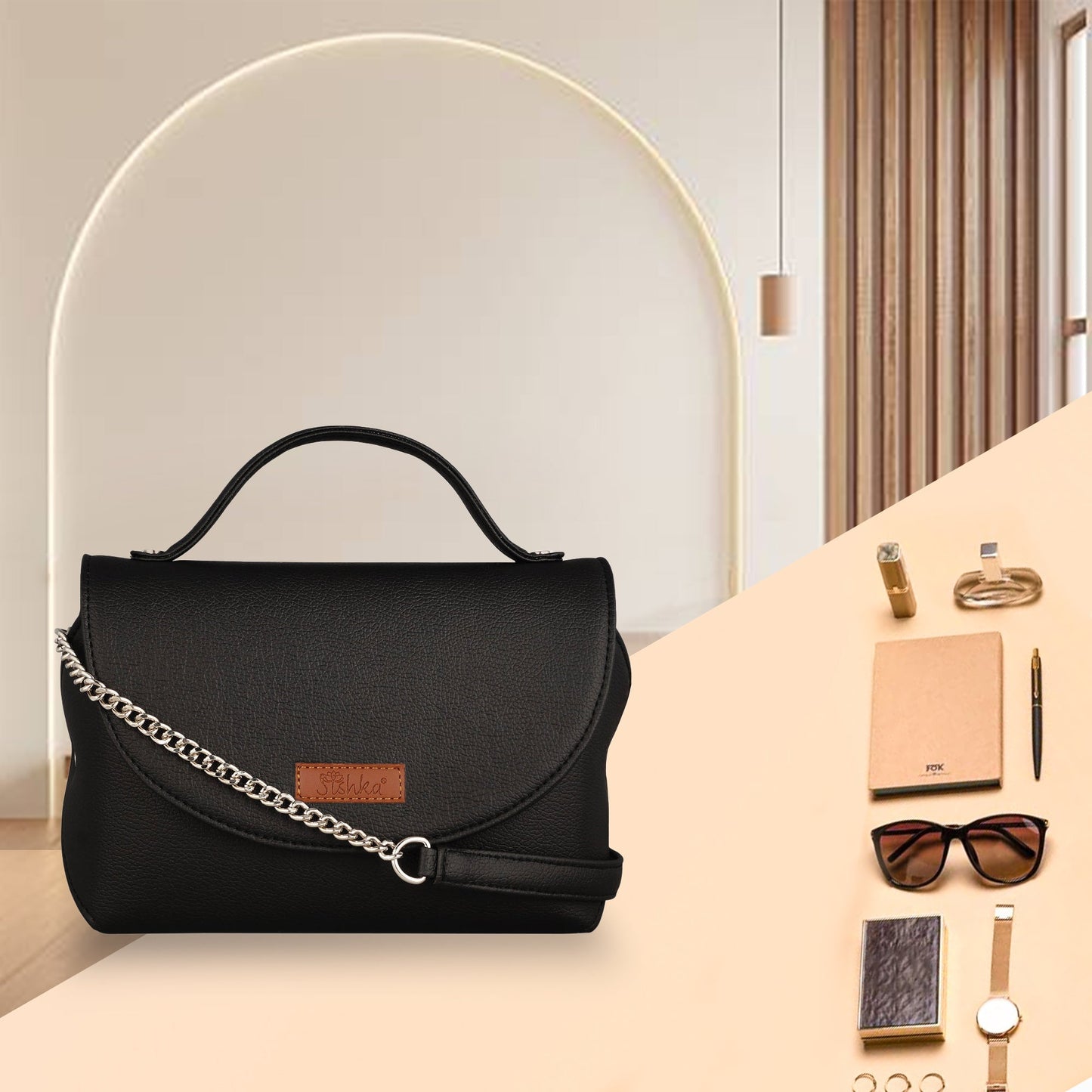 Wholesale Black Vegan Leather Crossbody Sling Bag – Shoulder Handbag for Women