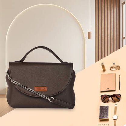 Women’s Brown Vegan Leather Crossbody Sling Bag in Wholesale – Shoulder Handbag