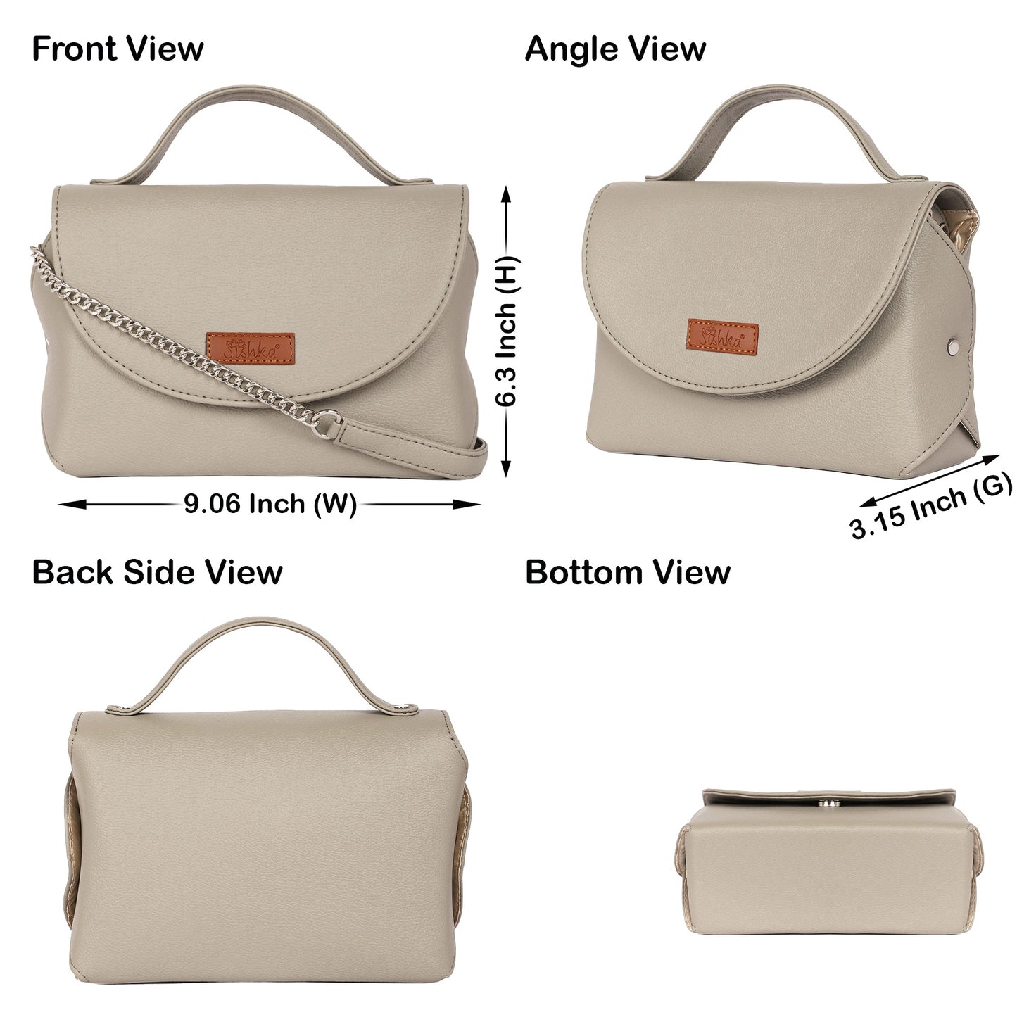 Grey Vegan Leather Crossbody Sling Bag – Women’s Wholesale Shoulder Handbag