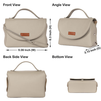 Grey Vegan Leather Crossbody Sling Bag – Women’s Wholesale Shoulder Handbag