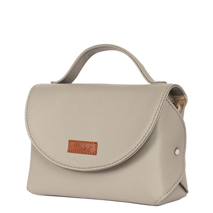 Grey Vegan Leather Crossbody Sling Bag – Women’s Wholesale Shoulder Handbag