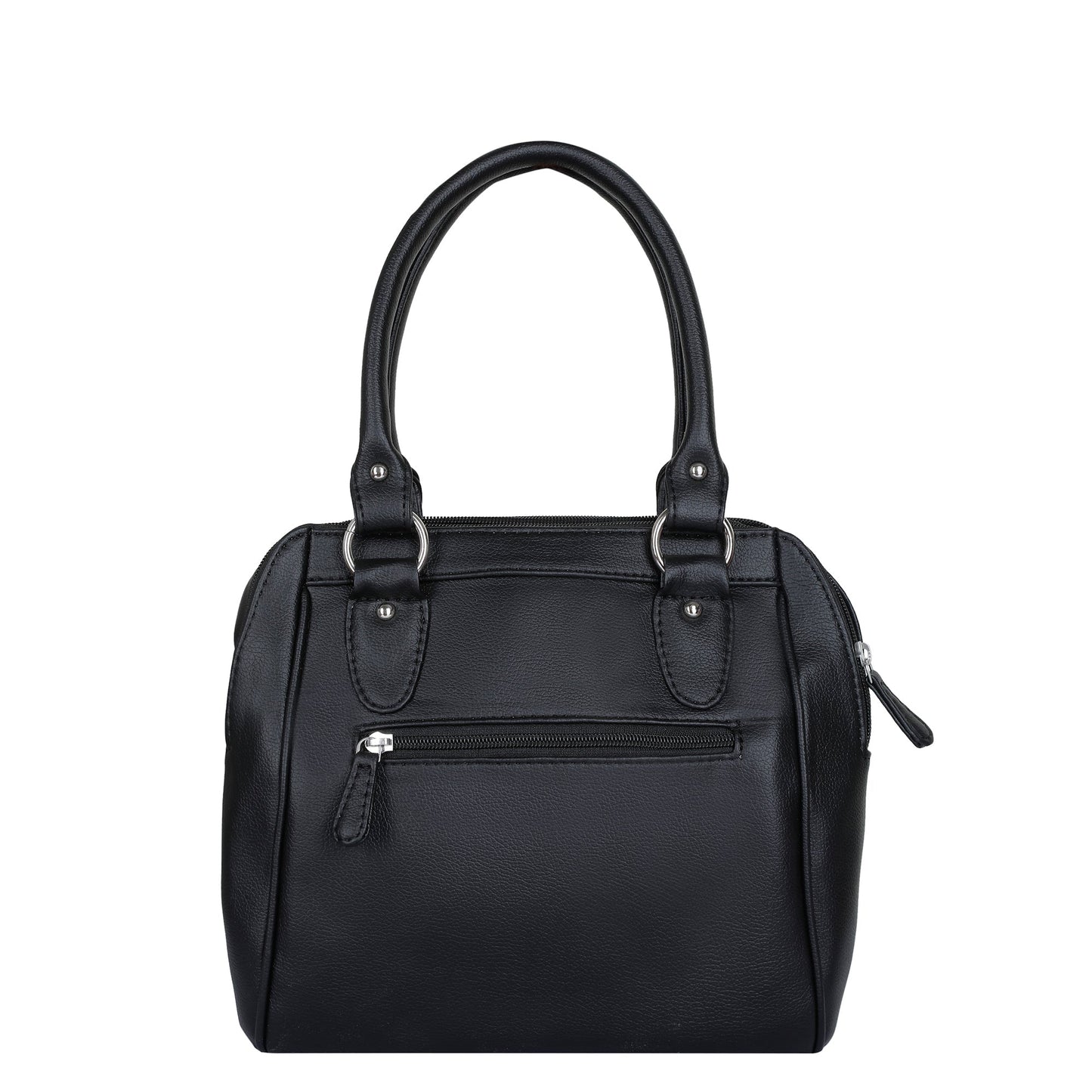 Black Vegan Leather Handbag – Women’s Top Handle Satchel Bag for Work & Daily Use