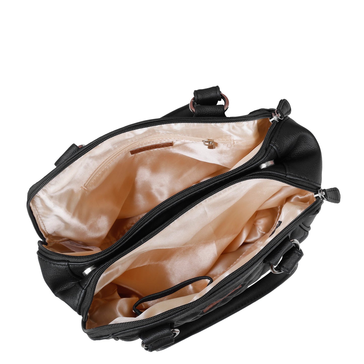 Black Vegan Leather Handbag – Women’s Top Handle Satchel Bag for Work & Daily Use