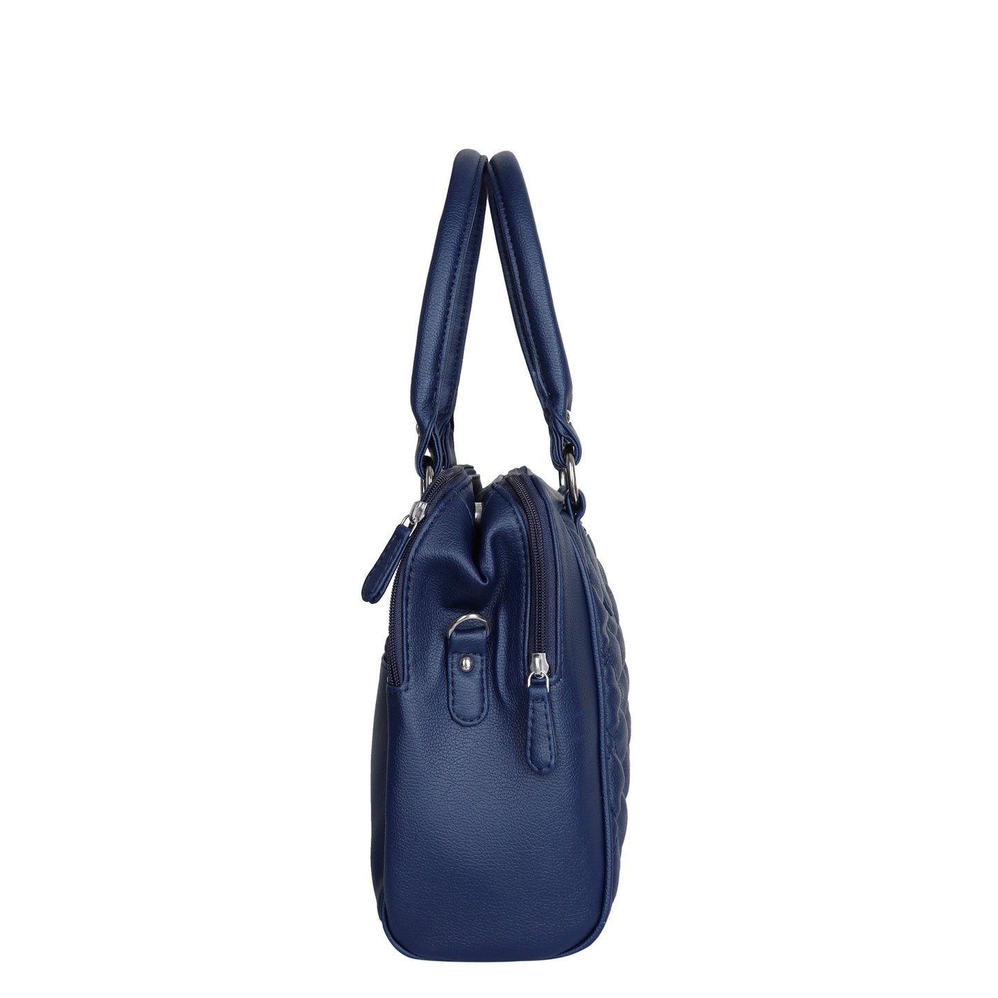 Blue Vegan Leather Handbag – Women’s Top Handle Satchel Bag for Office & Travel