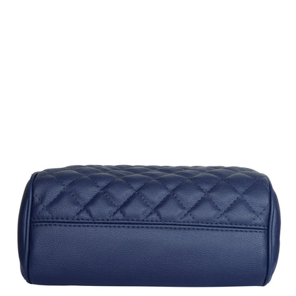 Blue Vegan Leather Handbag – Women’s Top Handle Satchel Bag for Office & Travel