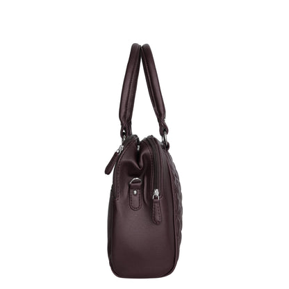 Brown Vegan Leather Handbag – Women’s Top Handle Satchel Bag for Everyday Use