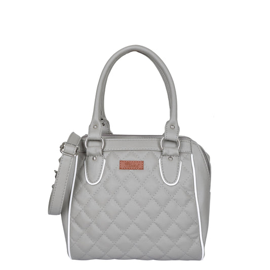 Wholesale Grey Vegan Leather Handbag – Women’s Top Handle Satchel Bag for Work & Travel