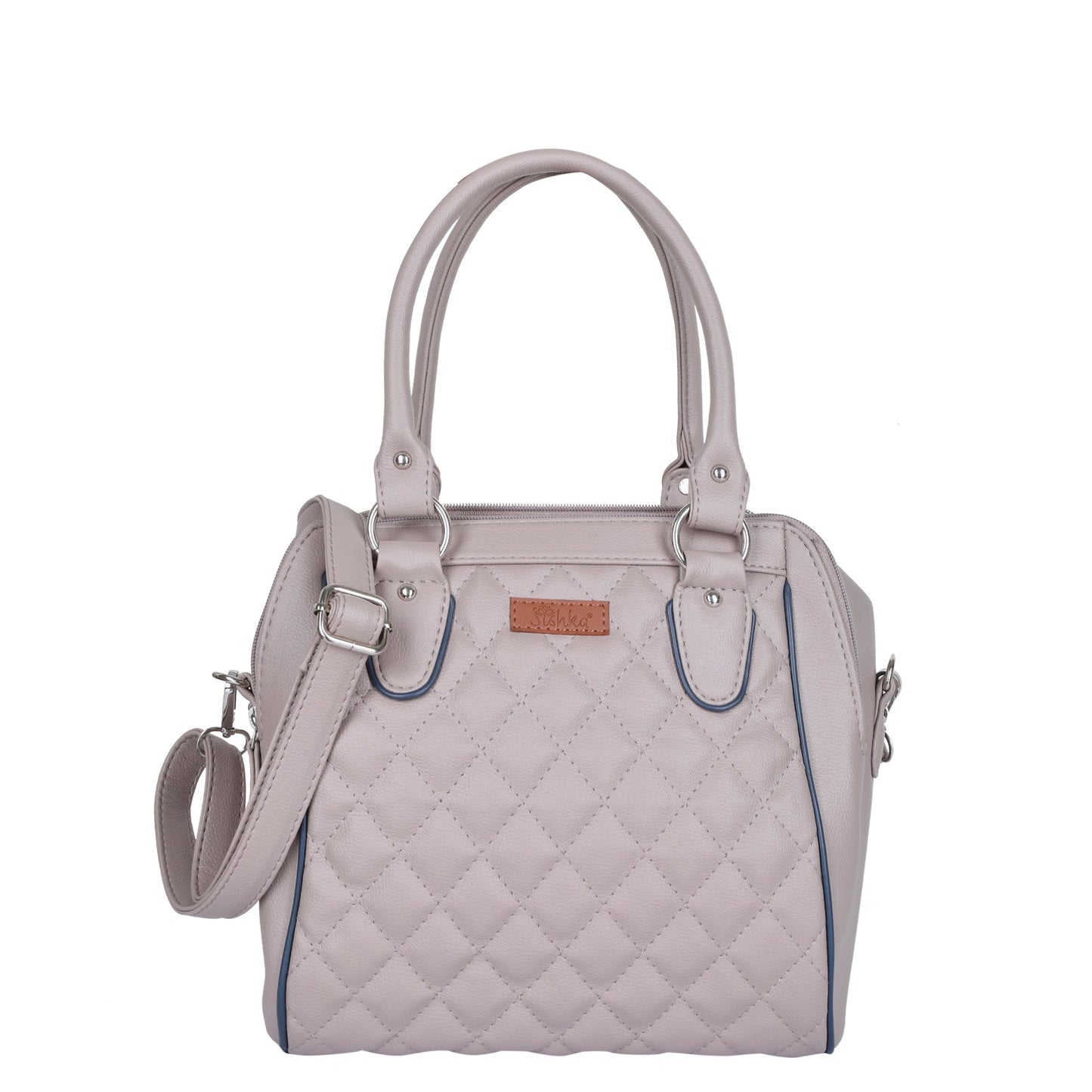 Mauve Vegan Leather Handbag – Women’s Top Handle Satchel Bag for Office & Daily Use