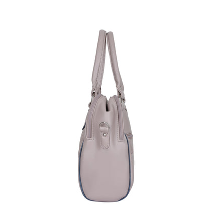 Mauve Vegan Leather Handbag – Women’s Top Handle Satchel Bag for Office & Daily Use