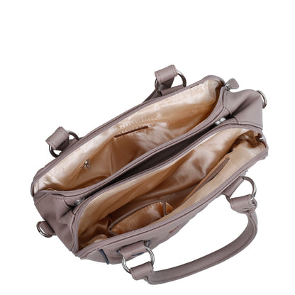 Mauve Vegan Leather Handbag – Women’s Top Handle Satchel Bag for Office & Daily Use