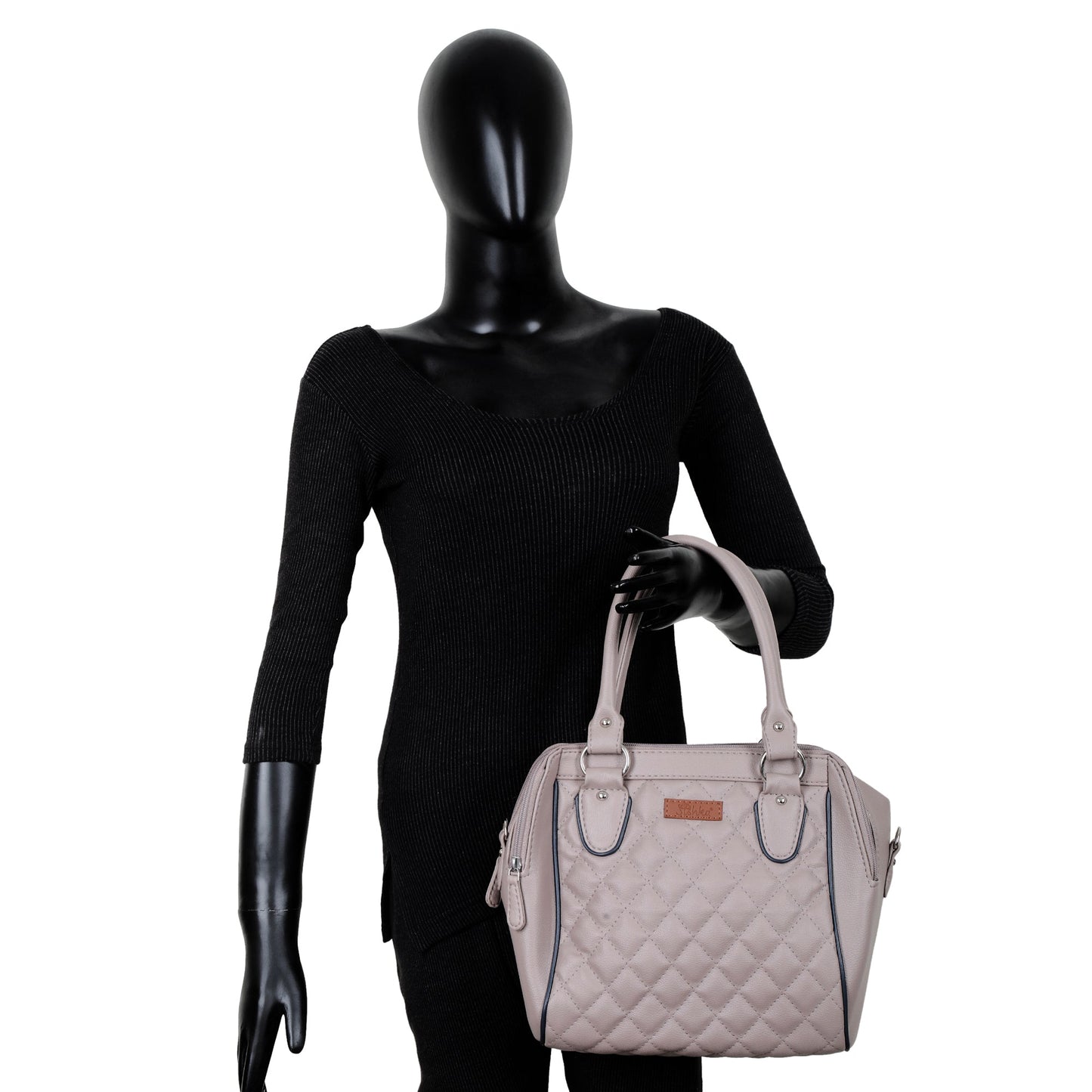 Mauve Vegan Leather Handbag – Women’s Top Handle Satchel Bag for Office & Daily Use