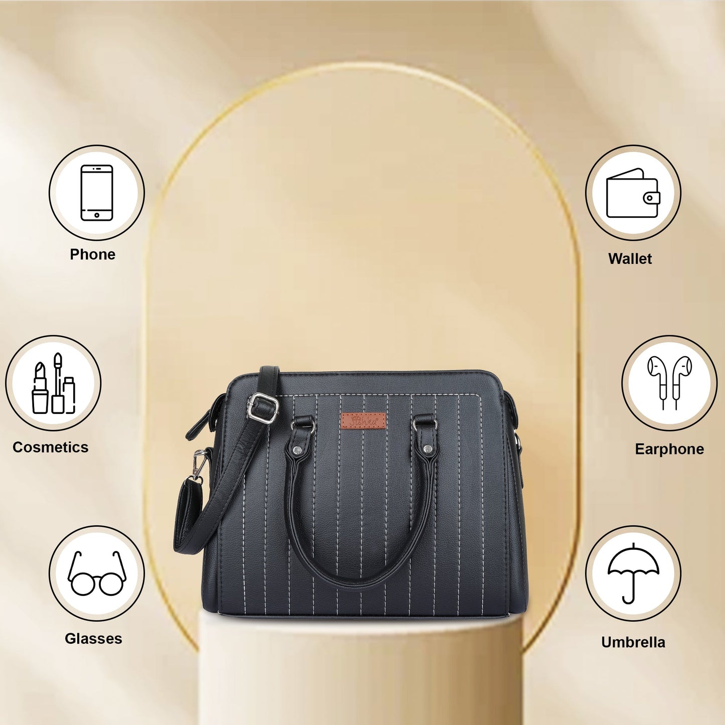 Wholesale Black Leather Top - Handle Handbag – Women’s Crossbody Purse
