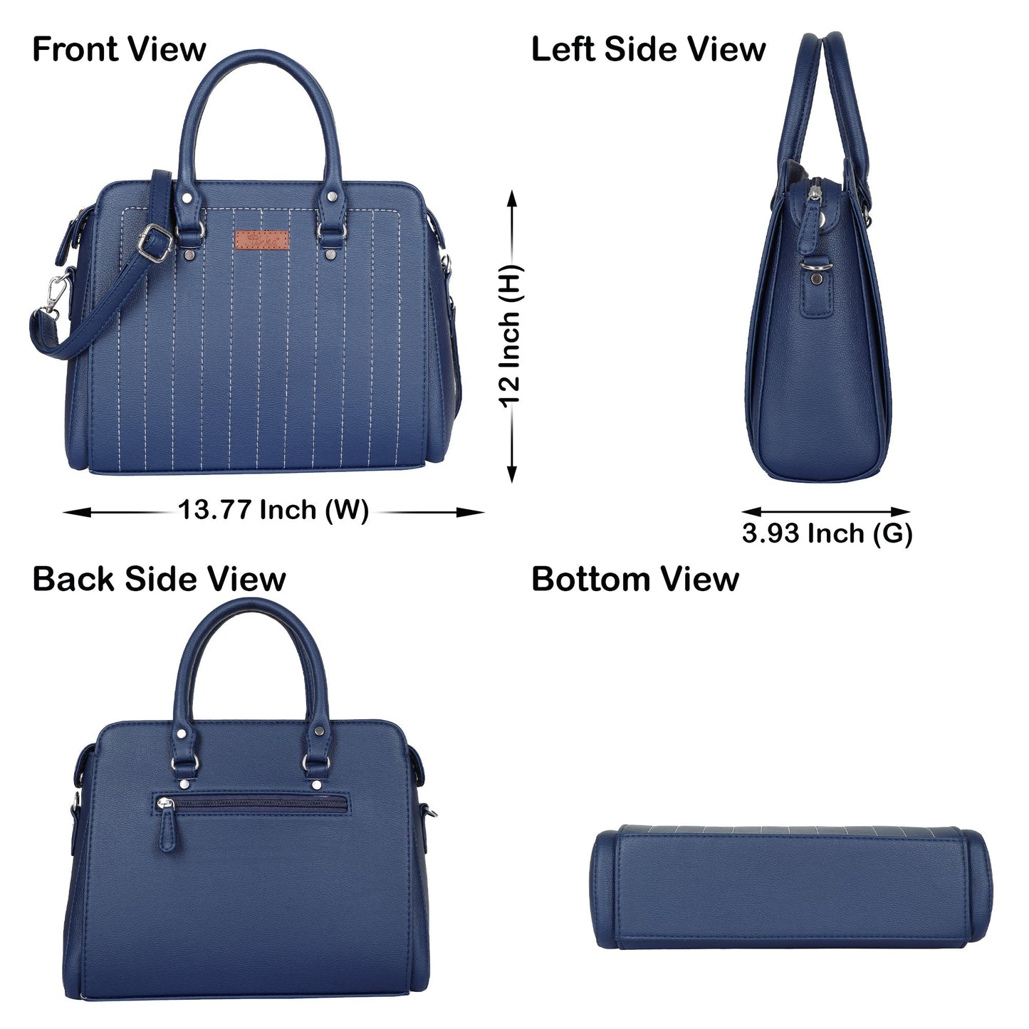 Vegan Leather Wholesale Blue Top-Handle Handbag for Women - Crossbody Bag