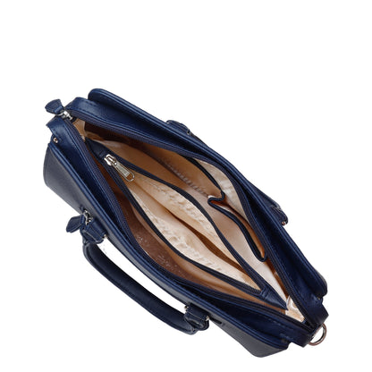 Vegan Leather Wholesale Blue Top-Handle Handbag for Women - Crossbody Bag
