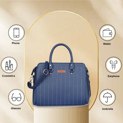 Vegan Leather Wholesale Blue Top-Handle Handbag for Women - Crossbody Bag