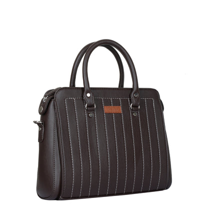 Women’s Wholesale Brown Top-Handle Handbag in Vegan Leather –  Crossbody Purse