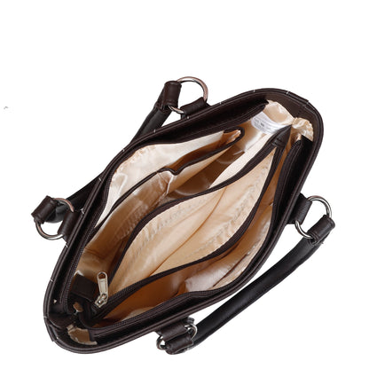 Women’s Wholesale Brown Top-Handle Handbag in Vegan Leather –  Crossbody Purse