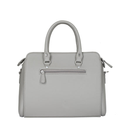 Grey Vegan Leather Top-Handle Handbag – Women’s Wholesale Crossbody Bag