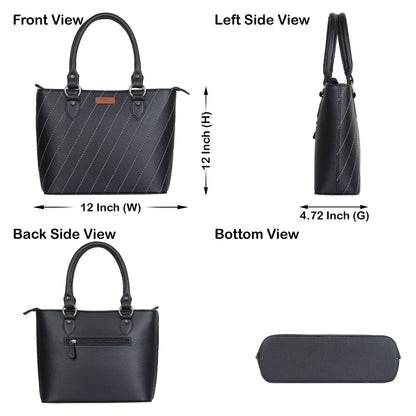 Wholesale Black Vegan Leather Tote Bag– Women’s Top Handle handbag