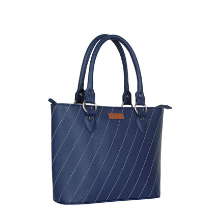 Blue Vegan Leather Tote Bag – Women’s Wholesale Top Handle Shoulder Bag