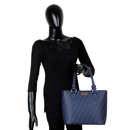Blue Vegan Leather Tote Bag – Women’s Wholesale Top Handle Shoulder Bag