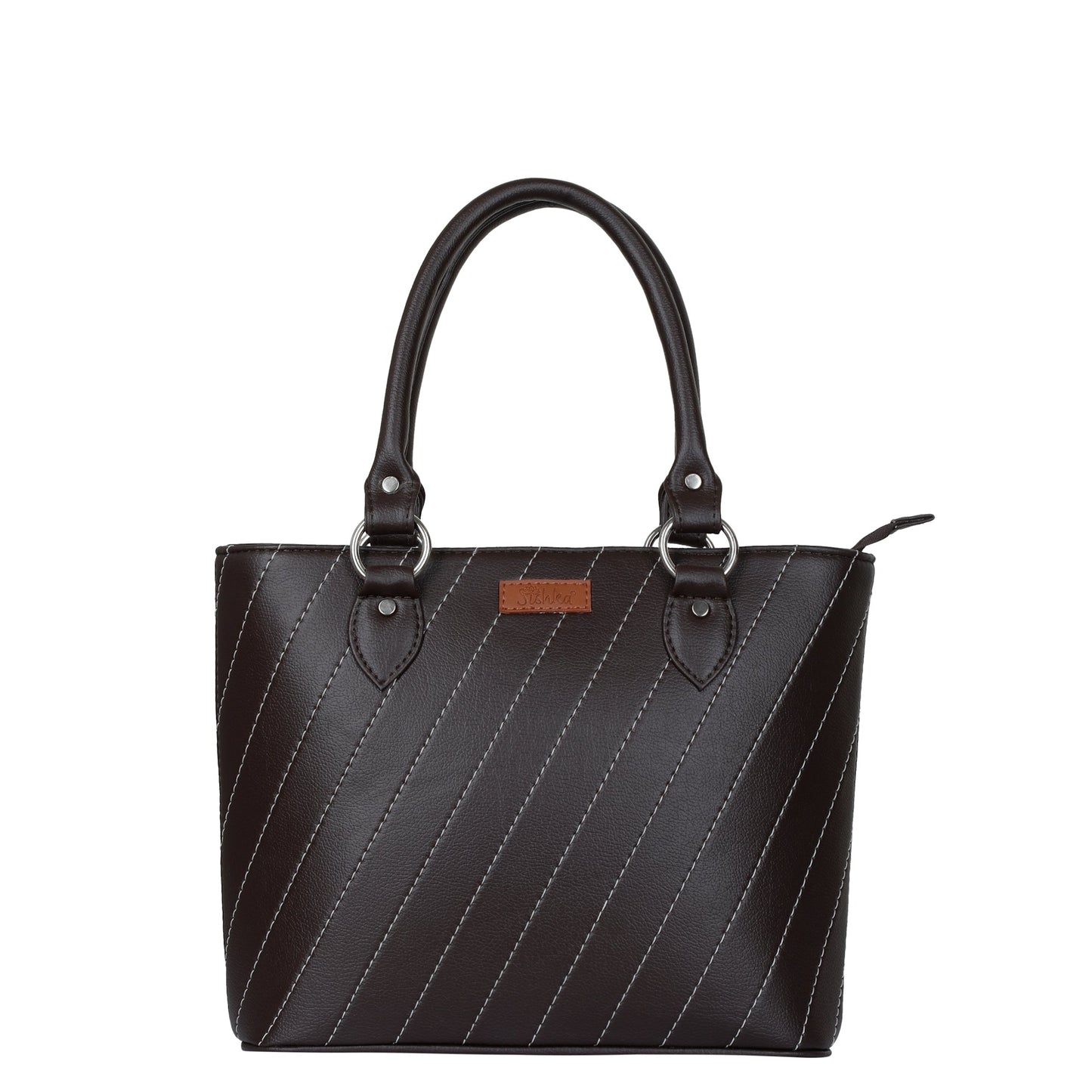 Brown Vegan Leather Tote Satchel – Women’s Top Handle Shoulder Bag