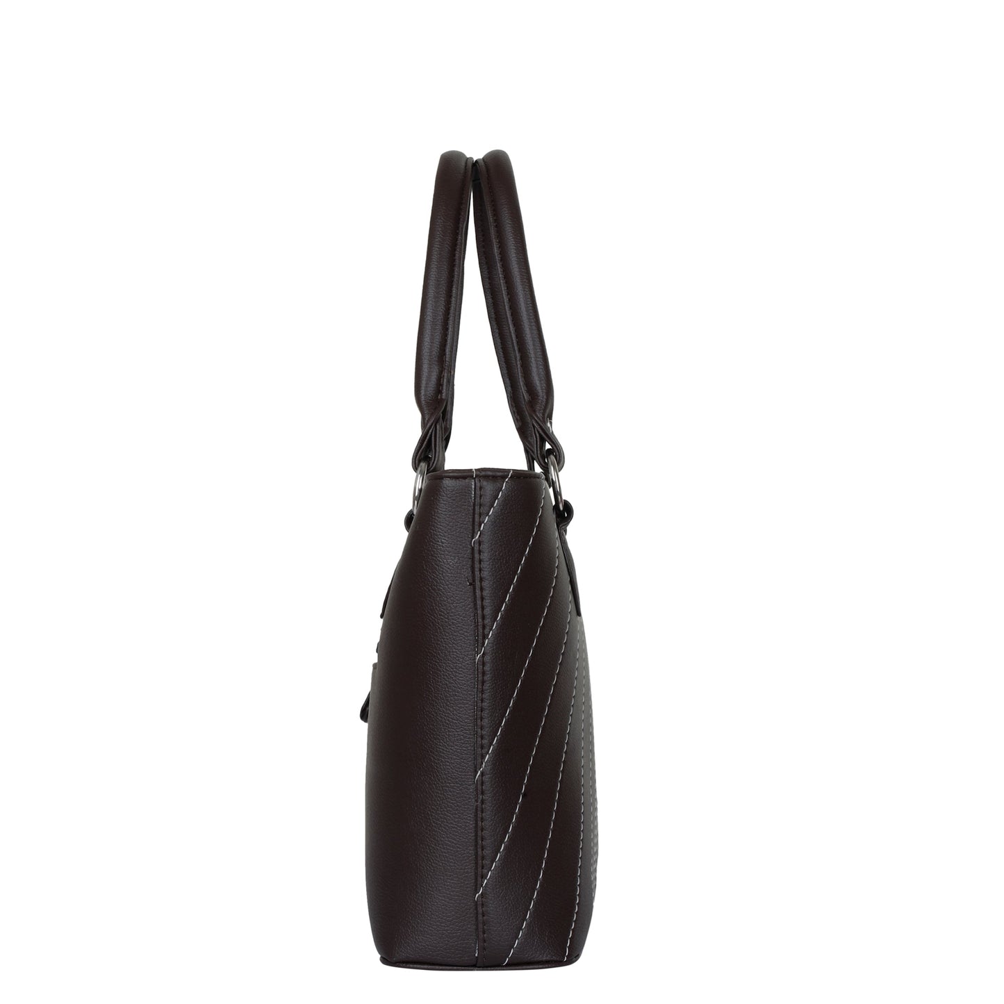 Brown Vegan Leather Tote Satchel – Women’s Top Handle Shoulder Bag