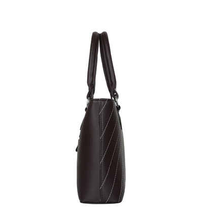 Brown Vegan Leather Tote Satchel – Women’s Top Handle Shoulder Bag