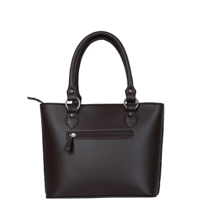 Brown Vegan Leather Tote Satchel – Women’s Top Handle Shoulder Bag