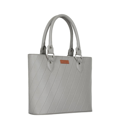 Women’s Grey Vegan Leather Tote Satchel – Wholesale Top Handle Shoulder Bag