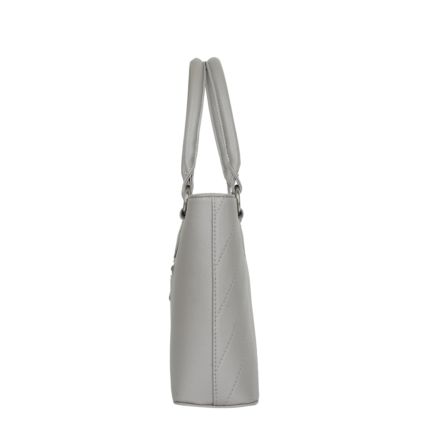 Women’s Grey Vegan Leather Tote Satchel – Wholesale Top Handle Shoulder Bag