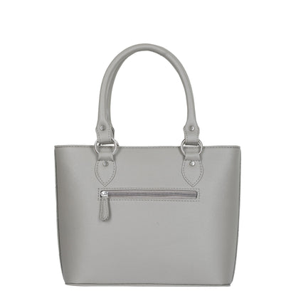 Women’s Grey Vegan Leather Tote Satchel – Wholesale Top Handle Shoulder Bag