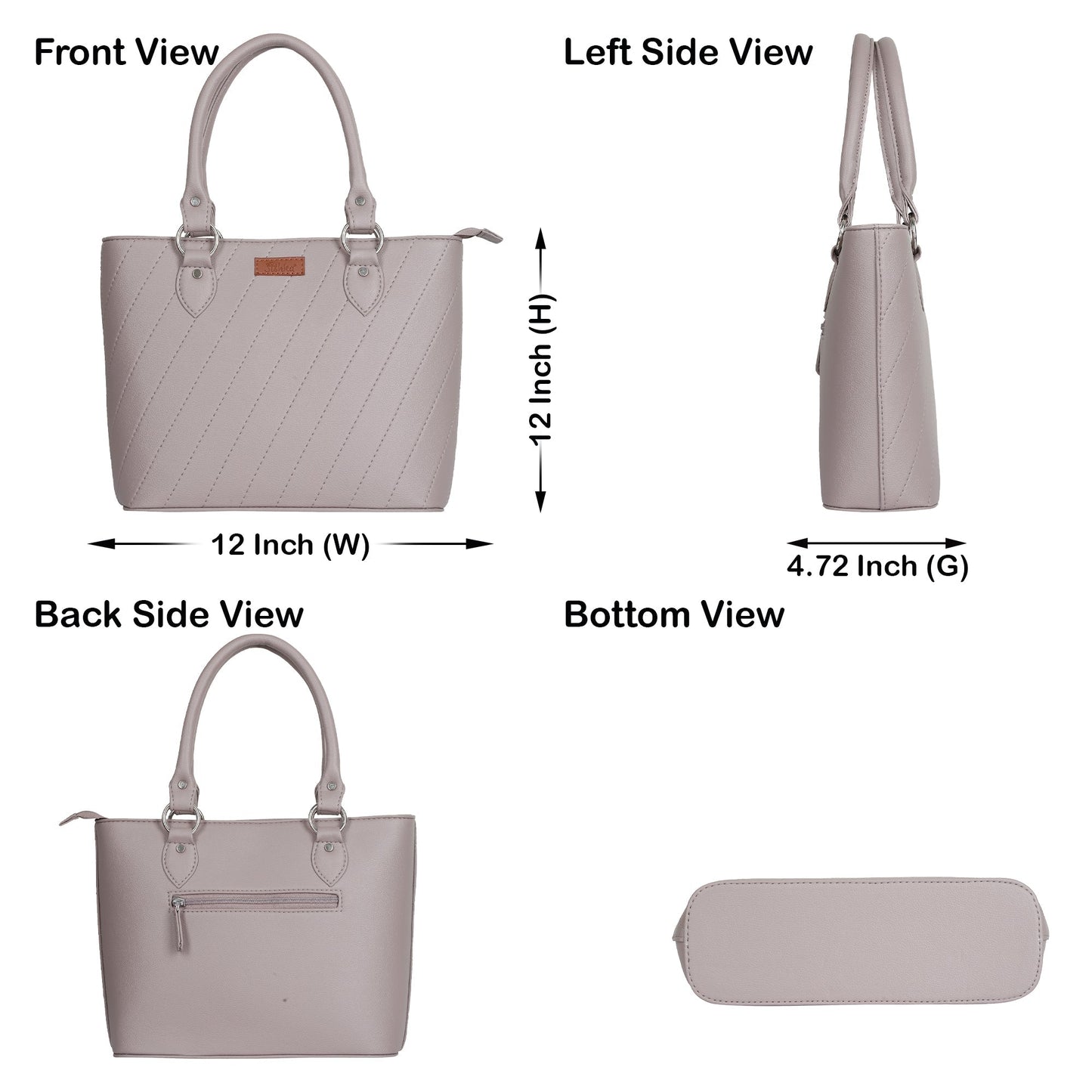 Wholesale Mauve Vegan Leather Tote Satchel – Women’s Top Handle Shoulder Bag