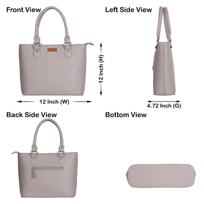Wholesale Mauve Vegan Leather Tote Satchel – Women’s Top Handle Shoulder Bag