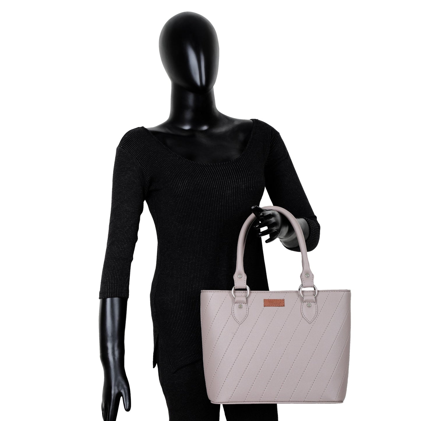 Wholesale Mauve Vegan Leather Tote Satchel – Women’s Top Handle Shoulder Bag
