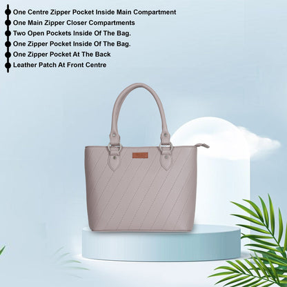 Wholesale Mauve Vegan Leather Tote Satchel – Women’s Top Handle Shoulder Bag