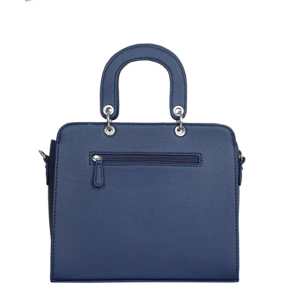 Women’s Blue Quilted Vegan Leather Tote Bag –  Wholesale Top Handle Satchel Handbag
