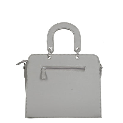 Grey Quilted Vegan Leather Tote Bag – Women’s Wholesale Top Handle Satchel Handbag