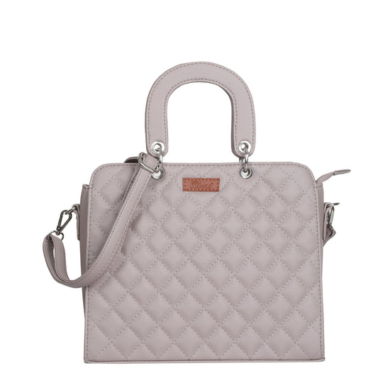 Mauve Quilted Vegan Wholesale Leather Tote Bag– Women’s Top Handle Satchel Handbag
